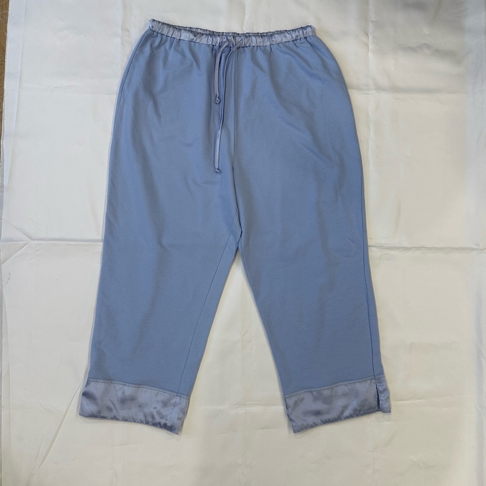 Cherokee Sleepwear Pants Light Blue Satin Trim Pull-On Size XL